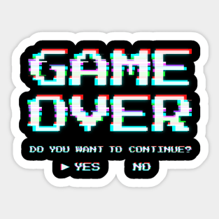 Game Over Glitched Sticker